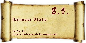 Balassa Viola névjegykártya